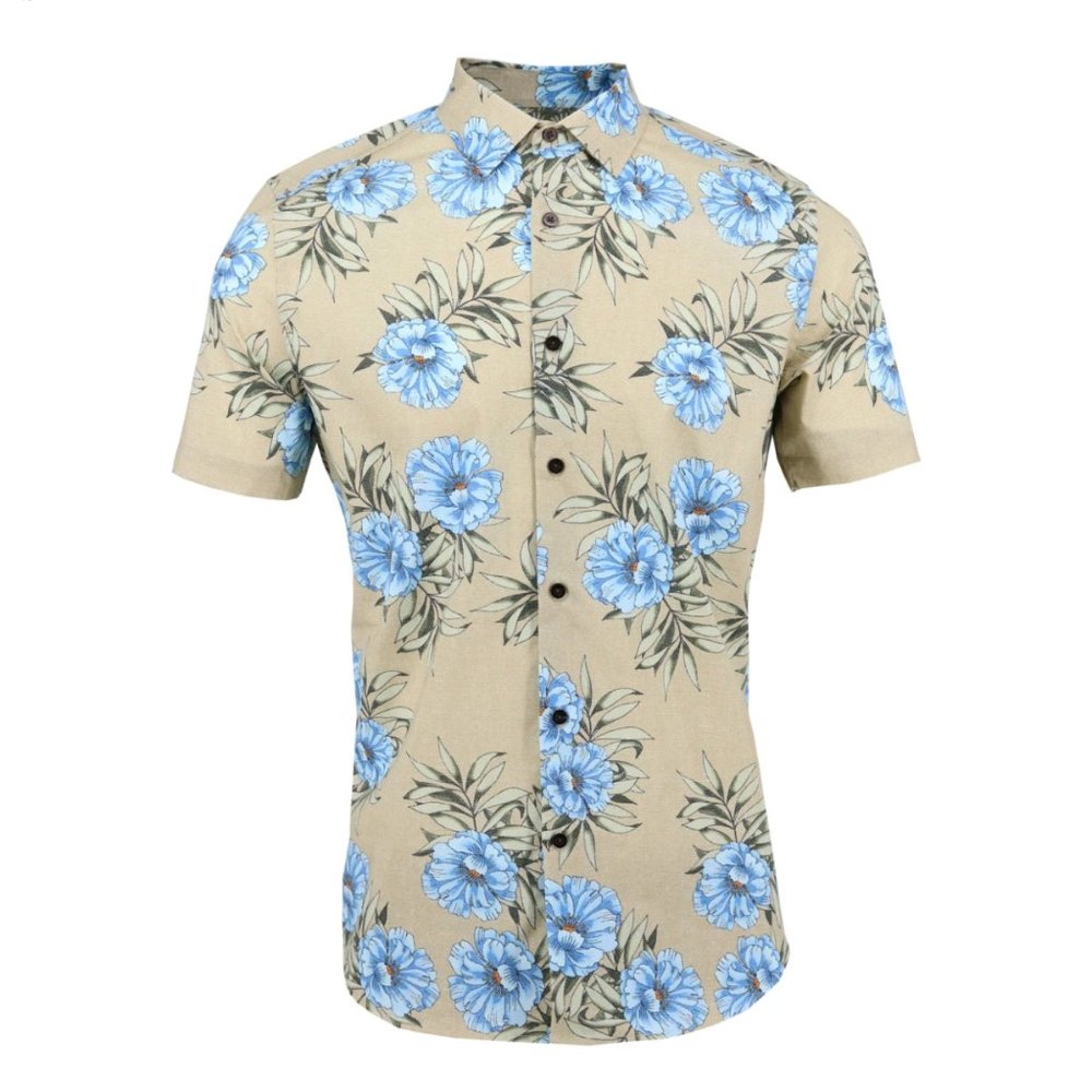 Lords Of Harlech Tan Scott Tropic Shirt in Khaki Small